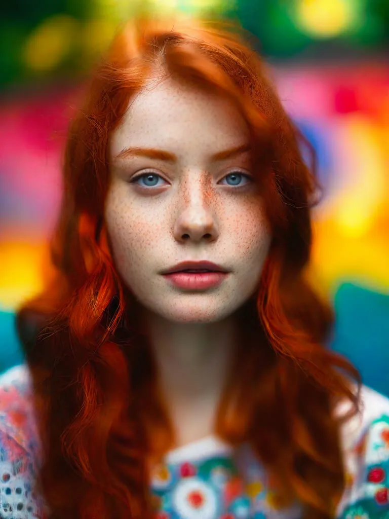 Retrato con los ojos abiertos después de usar IA